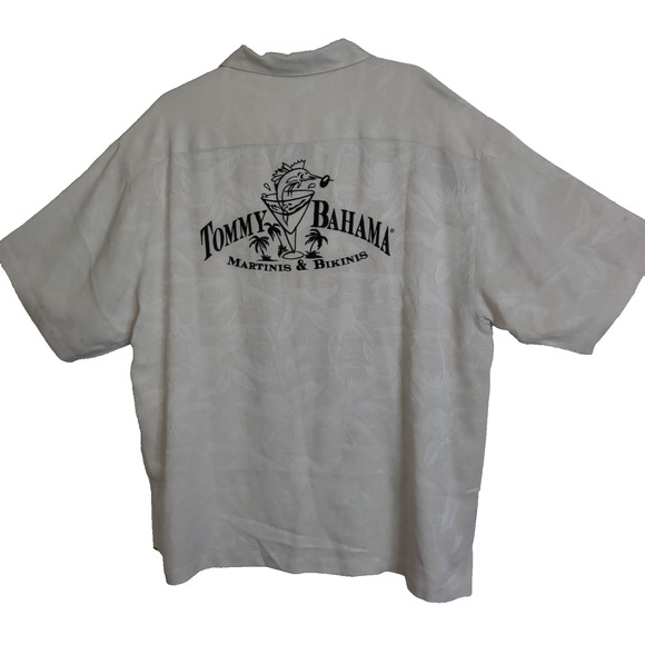 Tommy Bahama Silk Shirt Men's L Embroidered Button Up Hawaiian Martinis Bikinis - Picture 10 of 16